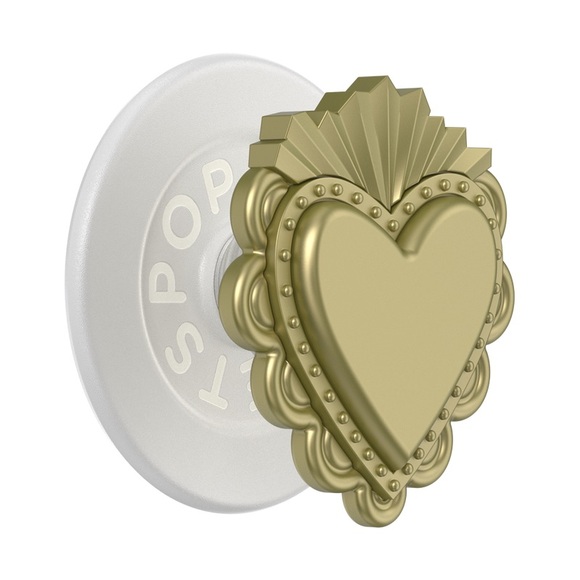 POPSOCKET - NWT - Gold Heart PopSockets Magnetic Phone Grip & Stand - Picture 1 of 11